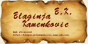 Blaginja Kamenković vizit kartica